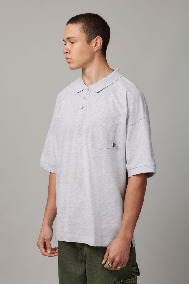 Oversized Polo, GREY MARLE