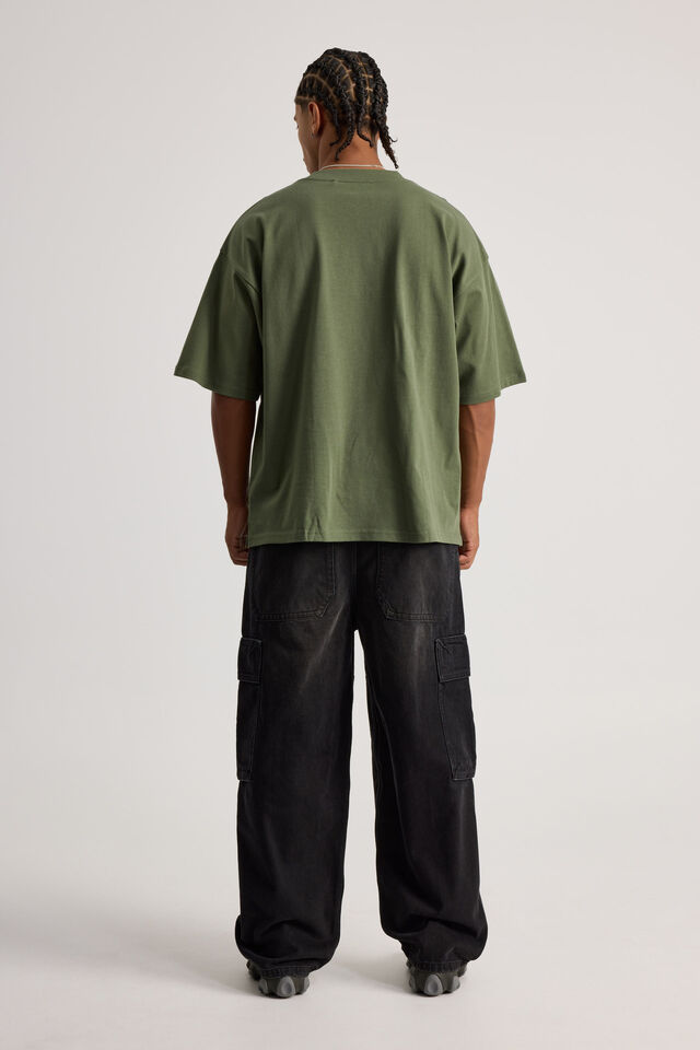 Half Half Ultra Cargo Jean, BLACK ROCK