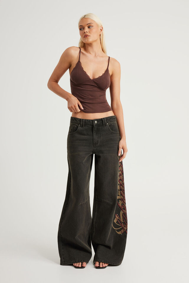 V Neck Cami, BROWN SUGAR