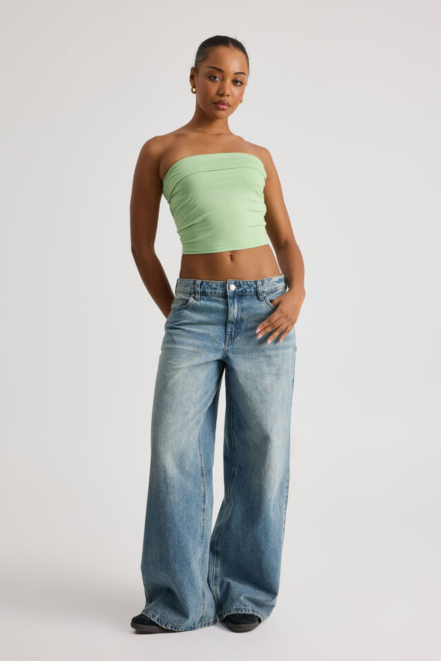 River Fold Back Bandeau, LIME GELATO