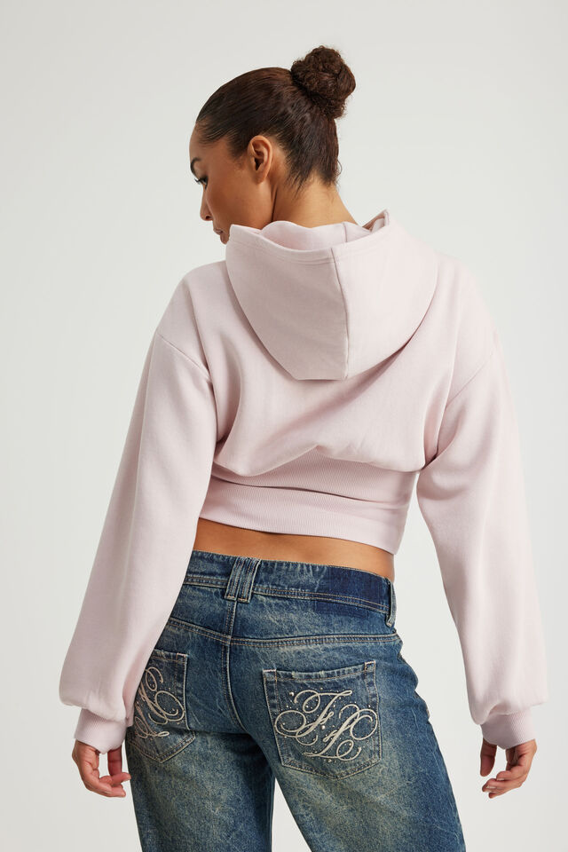 Notion Corset Zip Through Hoodie, NTN WASHED PINK DUST/OBLIVION 75
