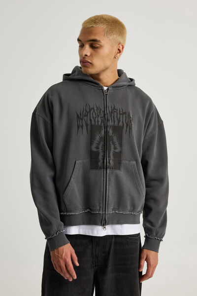 Notion Zip Thru Hoodie, NTN WASHED SLATE/EMBODY