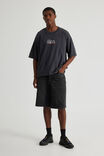 Half Half Boxy Cropped Graphic Tshirt, HH WASHED BLACK/HALF HALF FACTORY - alternate image 2