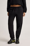 Cuffed Slouchy Trackpant, BLACK - alternate image 1