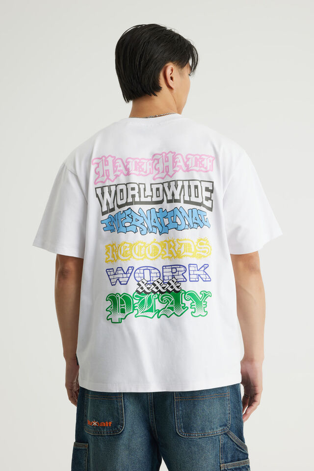 Half Half Heavyweight Core Fit Tshirt, HH WHITE/STACKER