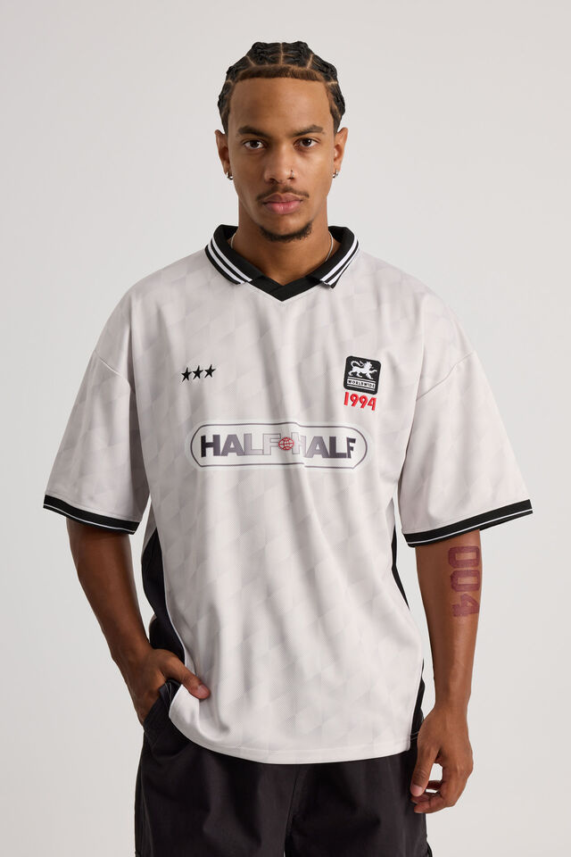 Half Half Jersey, HH VINTAGE WHITE/HALF HALF TONAL CHECK