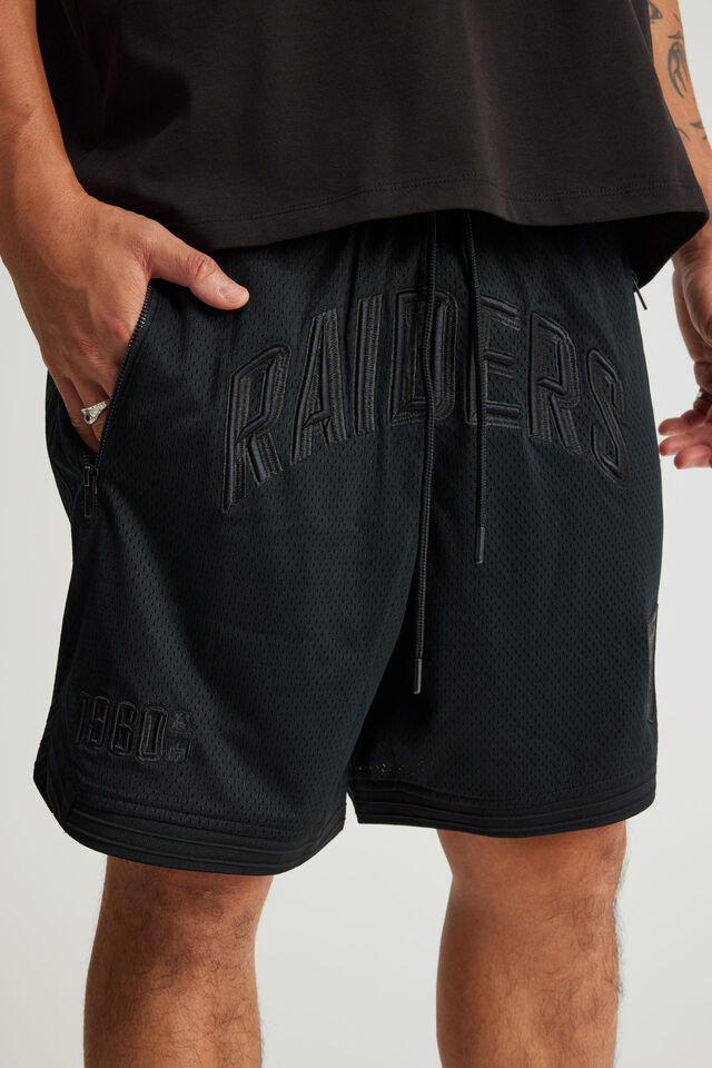Nfl Basketball Short, LCN NFL BLACK STEALTH RAIDERS/COLLEGIATE CRV
