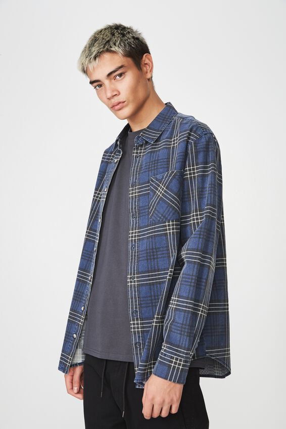 Long Sleeve Check Shirt, VINTAGE NAVY CHECK