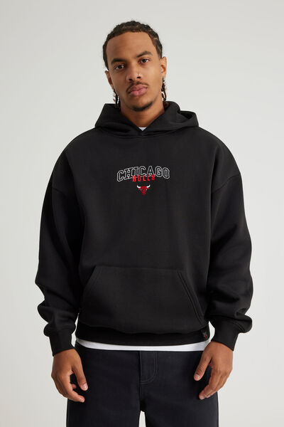 Nba Hoodie, LCN NBA BLACK/BULLS BOLD LAYERED