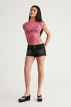 Tumblr Super Low Booty Short, BURNOUT BLACK/BUTTERFLY - example image 4