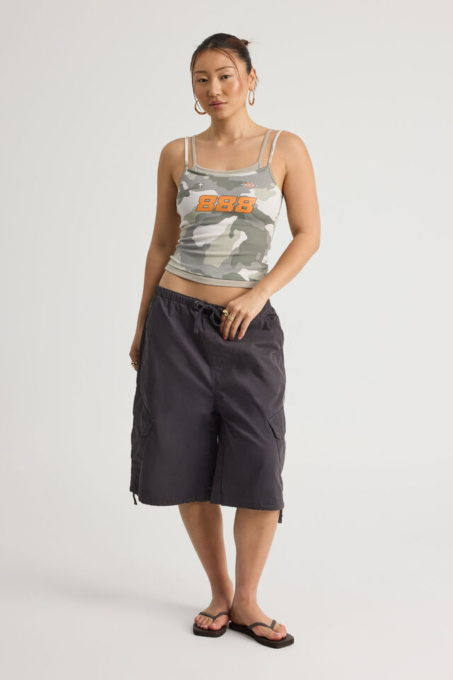 Layered Graphic Cami, WASHED CAMO/ANGEL 888