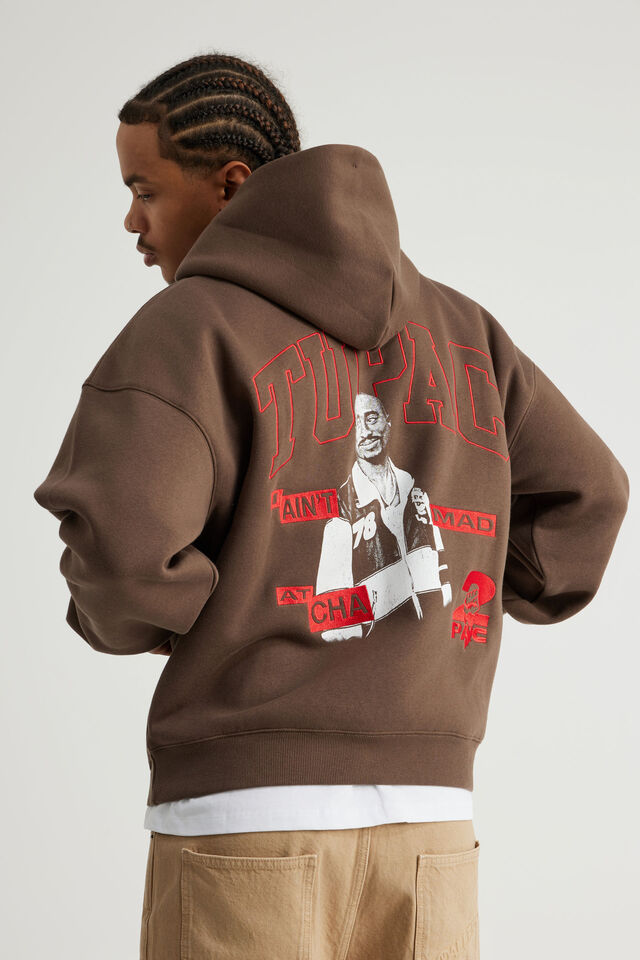 Music Merch Hoodie, LCN BRA MUD/TUPAC AINT MAD