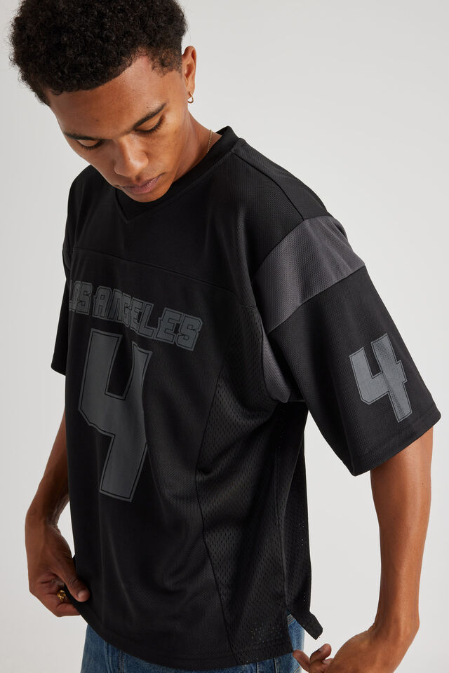 Half Half Panelled Jersey, BLACK/SLATE