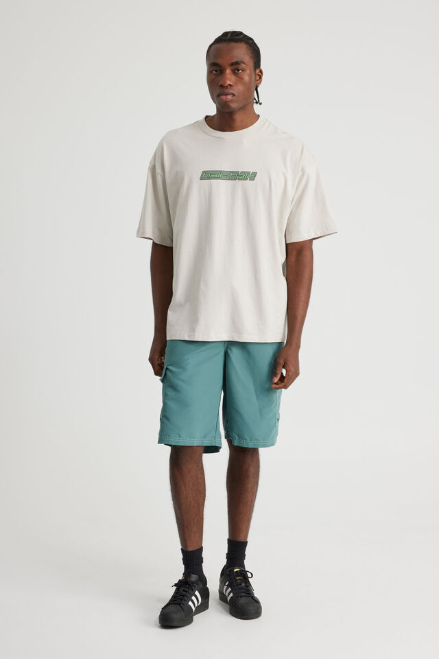 Half Half Box Fit Graphic T Shirt, HH PEBBLE/HALF HALF TRIPLE TIME