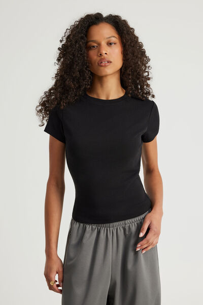 Authentics Fitted Tee, BLACK