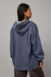 Washed Zip Through Hoodie, WASHED WORN BLUE - alternate image 3