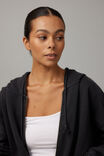 Washed Zip Through Hoodie, WASHED BLACK - alternate image 5