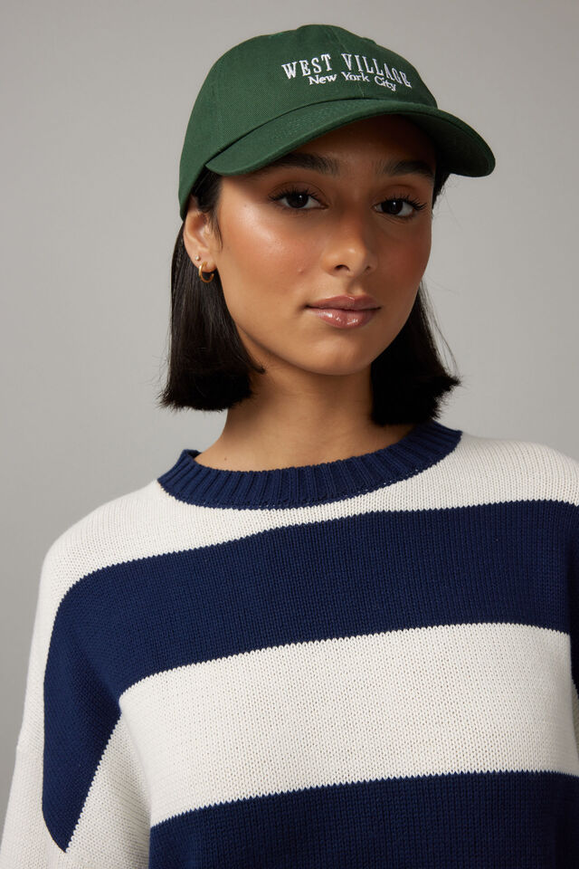 Zephyr Oversized Stripe Knit Crew, NAVY/WHITE STRIPE