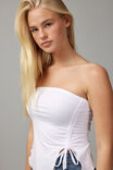 Ashley Ruched Front Bandeau, WHITE - alternate image 4