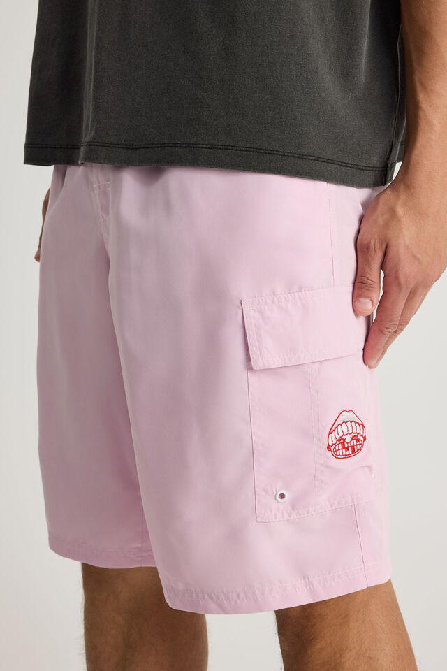 Half Half Cargo Boardshort, PINK ICE