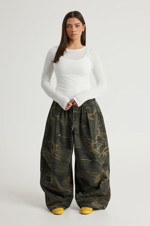 Jumbo Notion Pant, GREEN CAMO