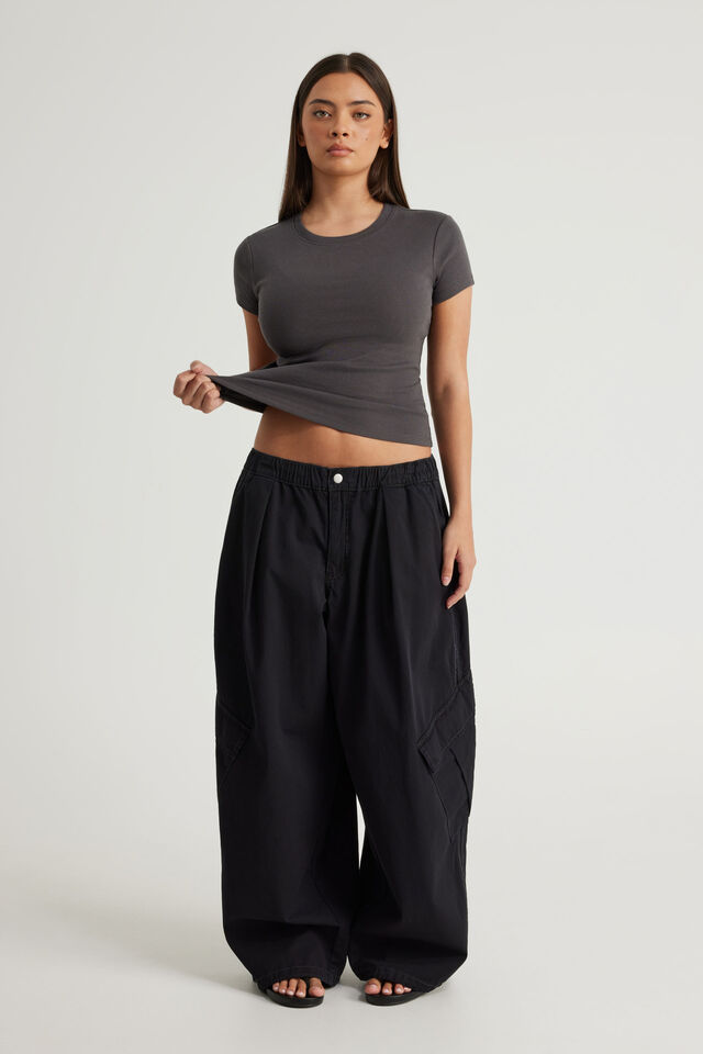 Authentics Fitted Tee, WASHED BLACK