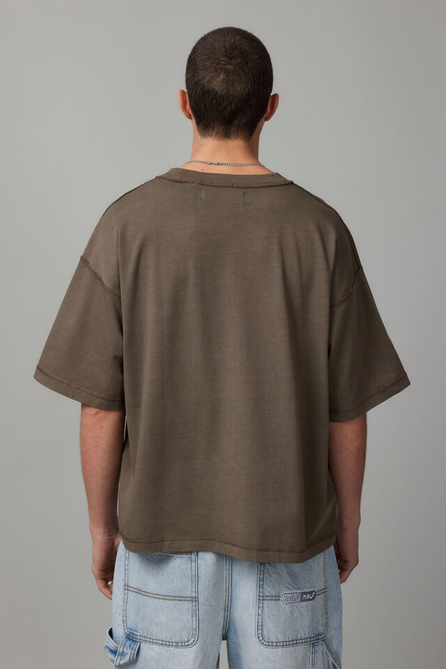 Boxy Cropped Tshirt, WASHED CEDAR