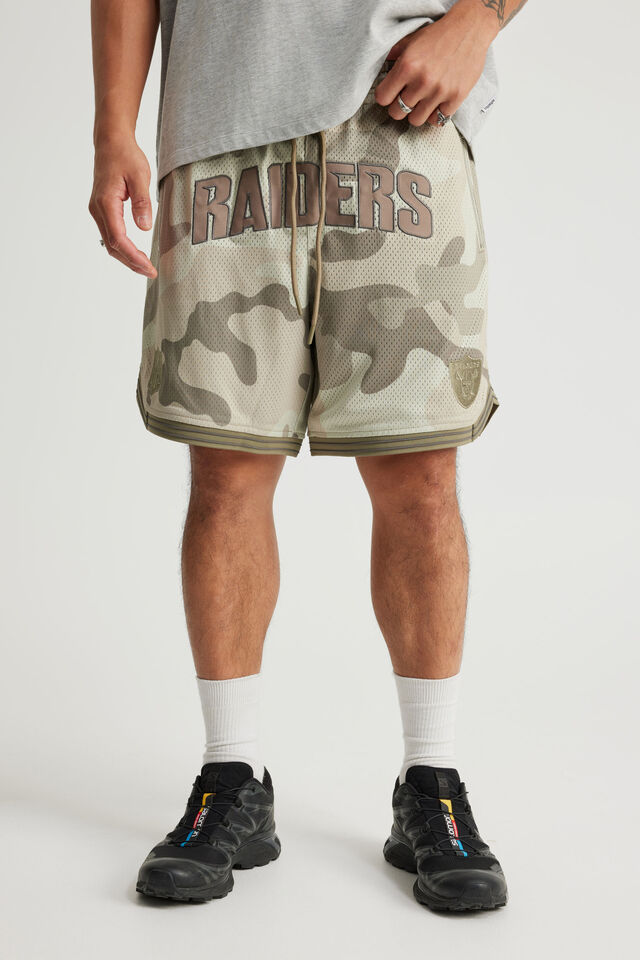 Nfl Basketball Short, LCN NFL TONAL CAMO/RAIDERS STEALTH