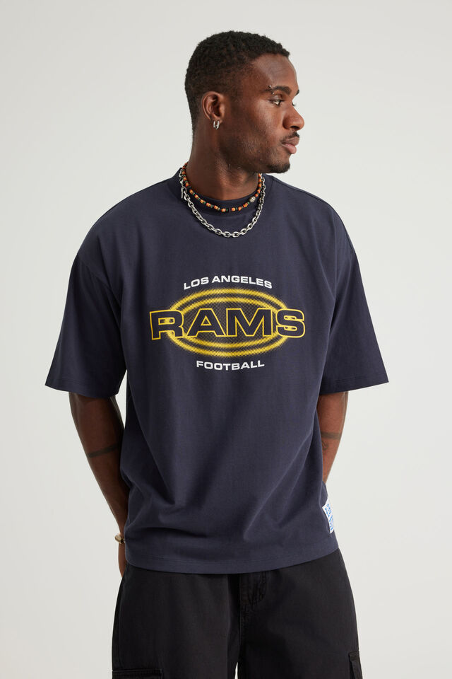 Box Fit Nfl Tshirt, LCN NFL NAVY BLAZER/RAMS ELLIPSE