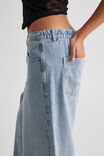 Elastic Waist Baggy Jean, FADED BLUE - alternate image 4