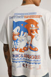 Sonic X Half Half Heavy Weight Box Fit Tshirt, LCN SEG CLOUD/SONIC V KNUCKLES - alternate image 4