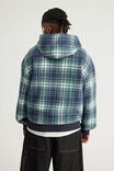 Half Half Zip Thru Hoodie, HH GREEN CHECK/GRAFFITI - example image 3