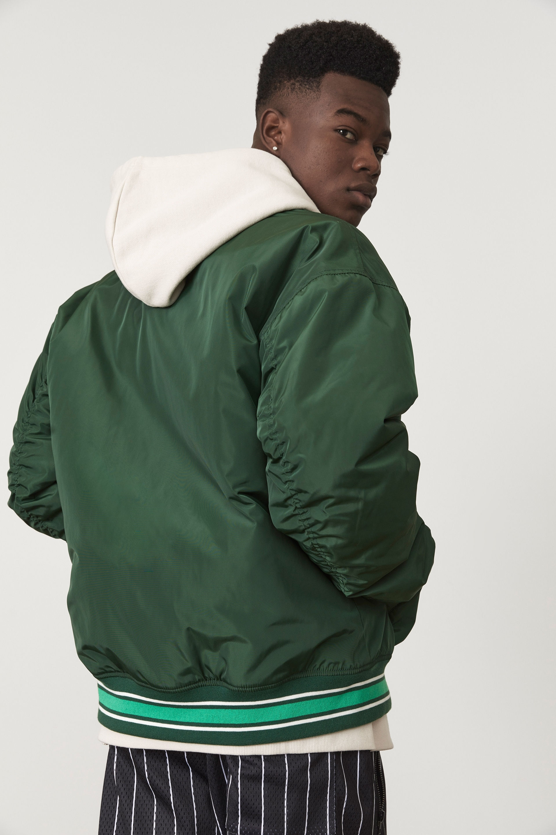 Green bomber jacket with hotsell hood