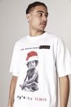 Oversized Christmas Graphic T Shirt, LCN MT WHITE/BABY BIGGIE
