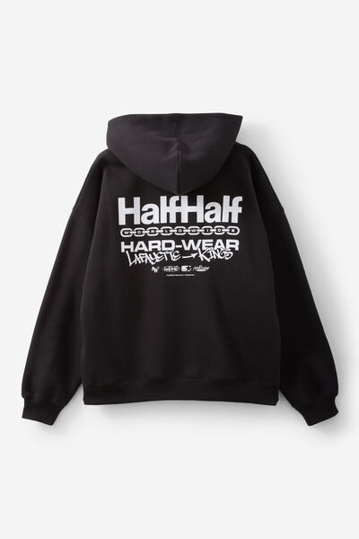 Half Half Hoodie, HH BLACK/HARD WEAR