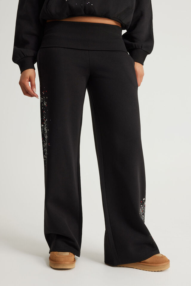 Wide Waistband Trackpant, NTN BLACK/MYSTIC MADNESS
