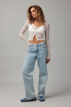 Ella 3/4 Sleeve Lace Cardi, WHITE - alternate image 2