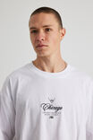 Box Fit Nba T Shirt, LCN NBA WHITE/BULLS SCRIPT EMBROIDERY - alternate image 4