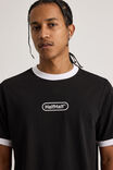 Half Half Slim Fit Ringer Tshirt, HH BLACK/WHITE WIDE HALF HALF PILL - alternate image 4