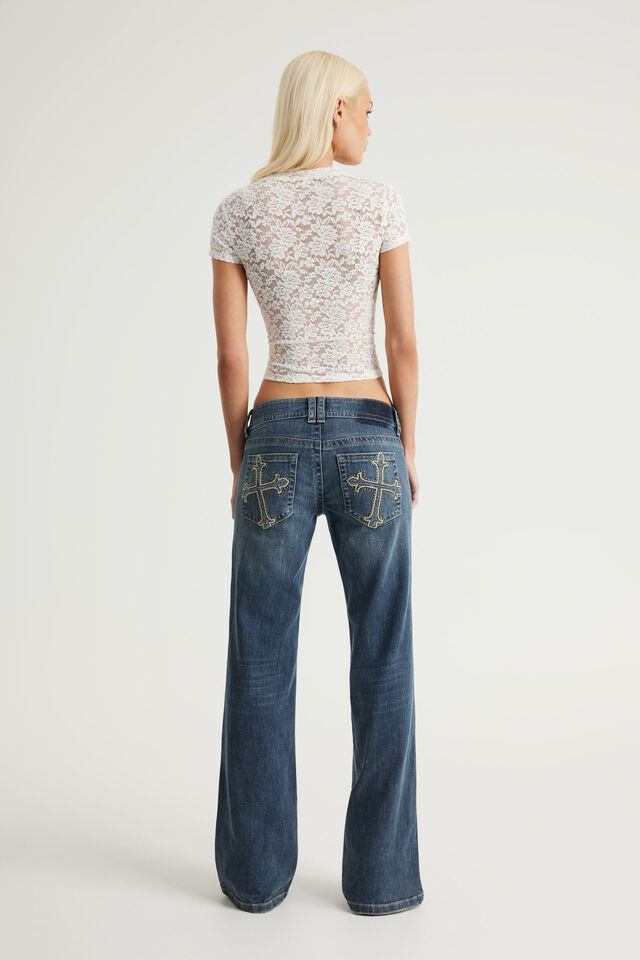Twin Peak Bootcut Jean, LUNA INDIGO/PKT EMB