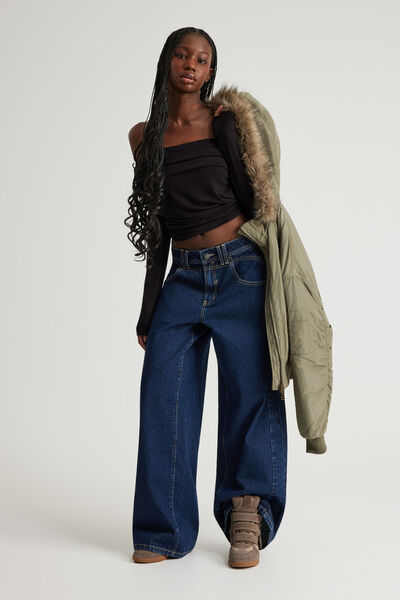 Mid Rise Baggy Jean, RINSED INDIGO