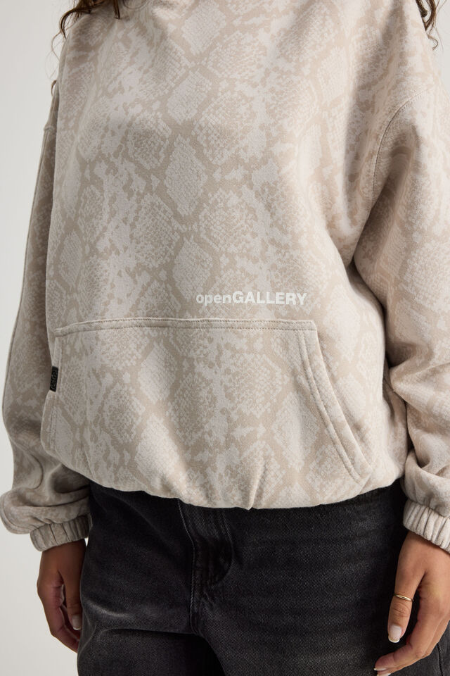 Open Gallery Boxy Hoodie, OG TONAL SNAKE/EXPESSION