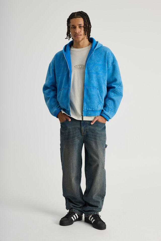 Premium Notion Zip Thru Hoodie, NTN WASHED RACING BLUE/NOTION PERFORMANCE