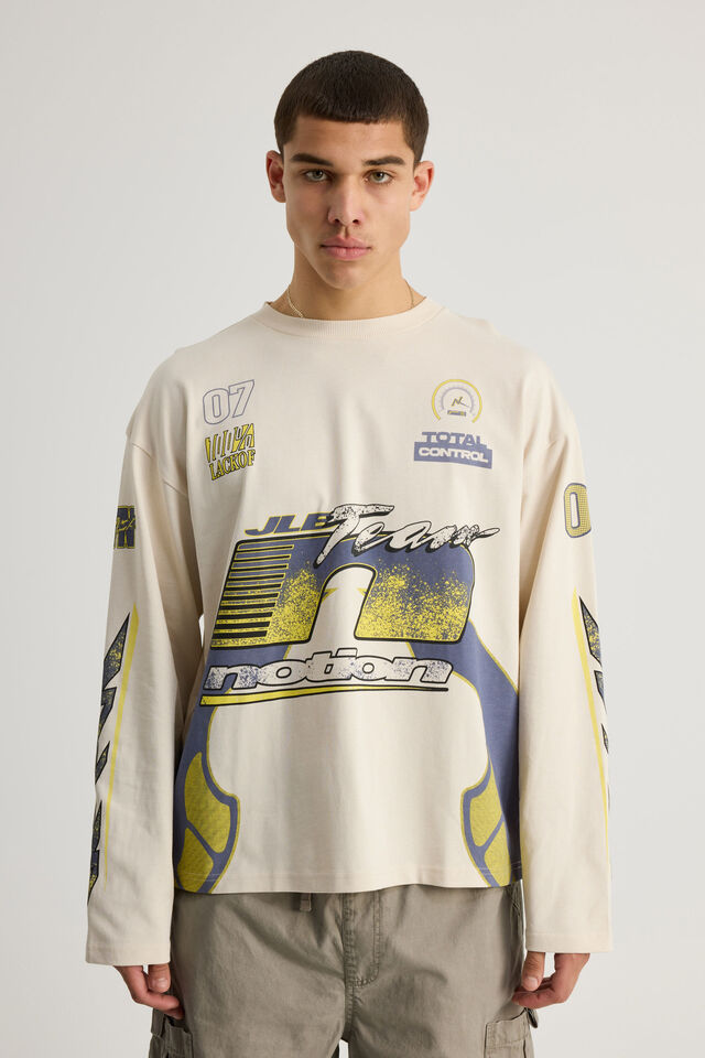Notion Long Sleeve Box Fit Tshirt, NTN ASSORTED/MOTO CITY