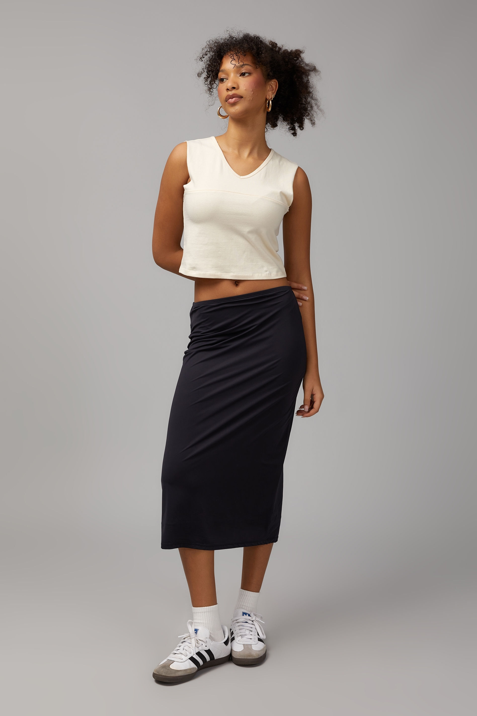 Levis SLIT FRONT SKIRT  Denim skirt  graygrey denim  Zalandode