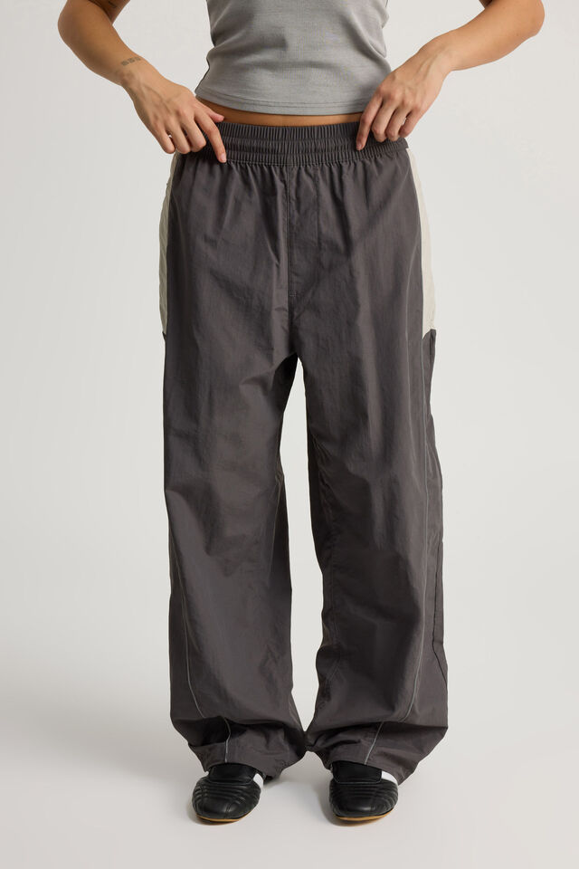Notion Baggy Nylon Track Pant, NTN CHARCOAL/TAUPE