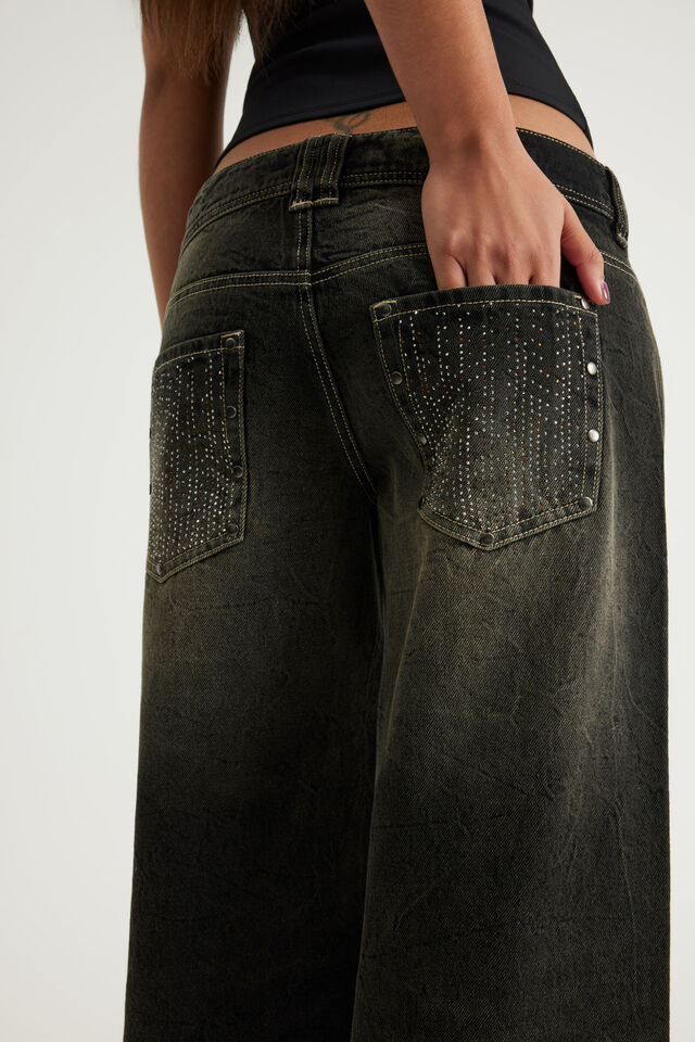 Era Low Super Wide Jean, SANCTUM - STUDDED POCKET
