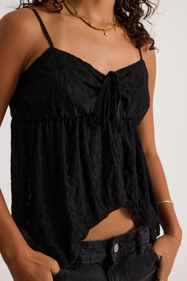 Jamie Lace Cami, BLACK