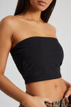 Crop Jersey Tube Top, BLACK - alternate image 4