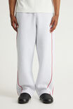 Barrel Leg Track Pant, OG SILVER MARLE/RED PIPING - example image 1